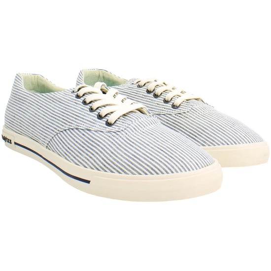 Seavees Hermosa Seersucker Herren Blau Plimsolls - Image 2