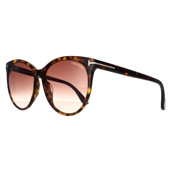 Tom Ford Cat Eye Womens Dark Havana Braun Gradient Sonnenbrille - Image 2