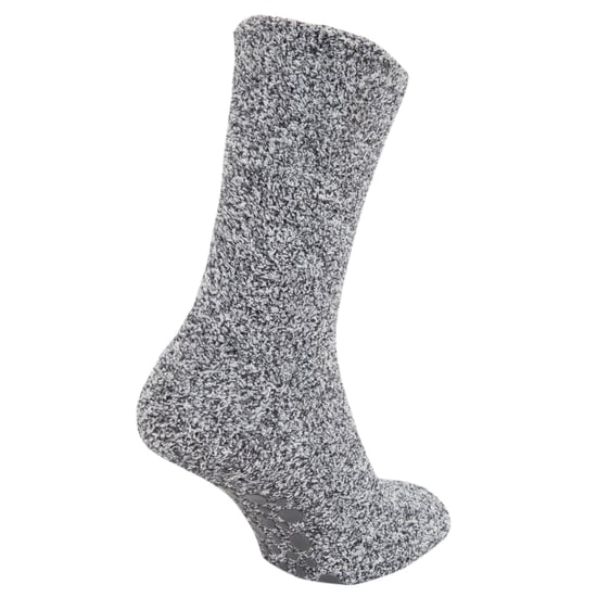 FLOSO Warme Herren Hausschuhsocken mit rutschfestem Gummi (grau) - Image 2