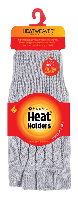 HEAT HOLDERS Damen Winter-Thermo-Fingerlose Handschuhe mit Zopfmuster - Image 2