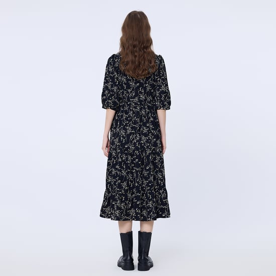 Kleid mit Liberty-Print in Herzform und Rüschenausschnitt - Image 6