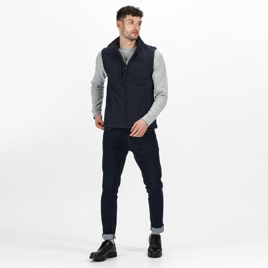 Regatta Mens Flux Softshell Bodywarmer / Sleeveless Jacket Water Repellent And Wind Resistant (Navy /Navy)