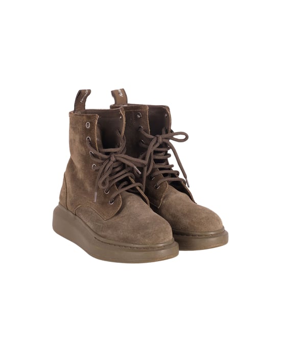 Alexander McQueen Schnürstiefel im khakifarbenen Wildleder - Image 3