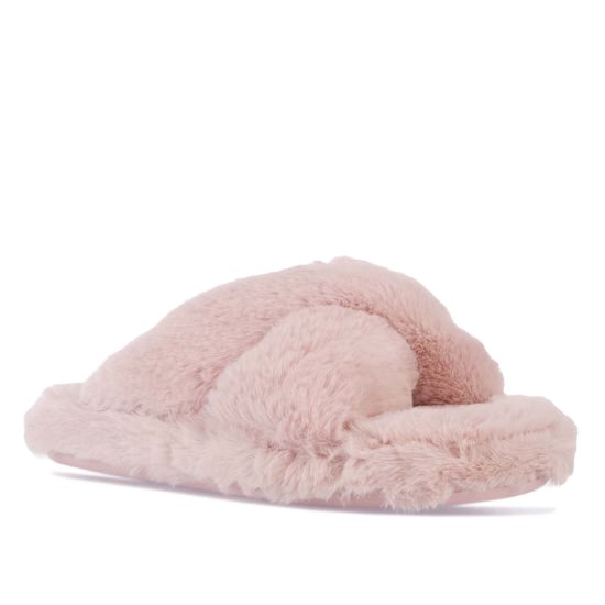 Damen Ted Baker Lopply Kunstfell Crossover Hausschuhe in Dämmerungsrosa - Image 2