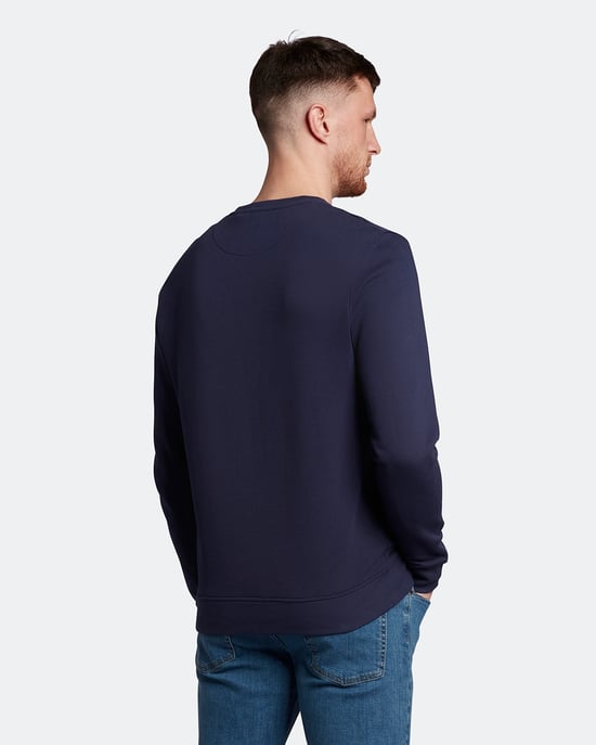 Lyle & Scott Sweatshirt mit Rundhalsausschnitt in Navy - Image 3