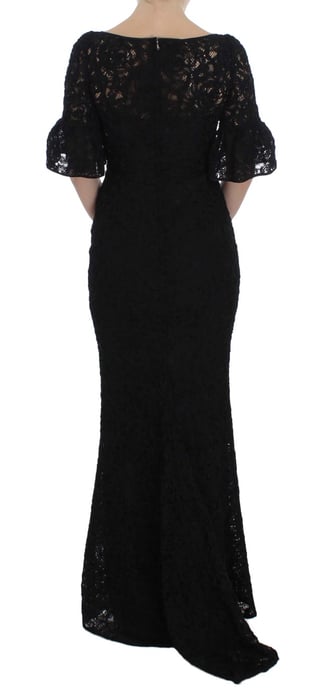 Dolce & Gabbana Women's Black Floral Lace Long Bodycon Maxi Dress - Image 3