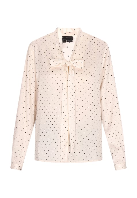 Dreimaster Bluse Damen Wollweiß Gepunktet - Image 1