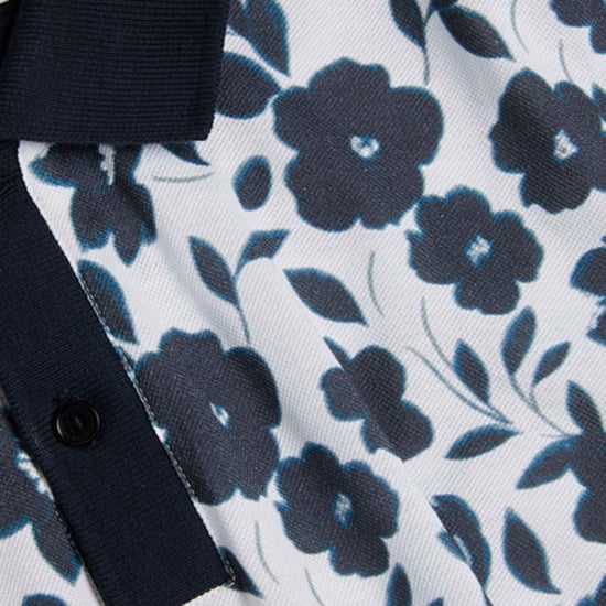 Men's Ted Baker Baskets Floral Allover Print Polo in Ecru - Image 6