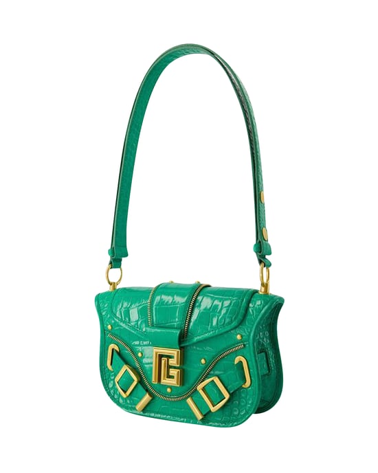 Blaze Schultertasche - Balmain - Leder - Grün - Image 2