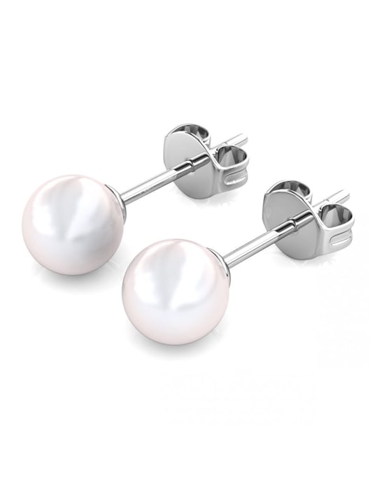 Vollmond Perlenohrringe - Silber und Kristall - Image 4