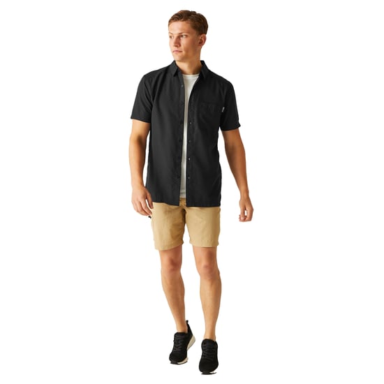 Regatta Mens Mindano VIII Criss-Cross Shirt (Black/Ash)