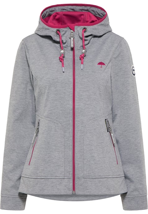 Schmuddelwedda Funktionsjacke Damen Grau Melange Dunkelrosa - Image 1