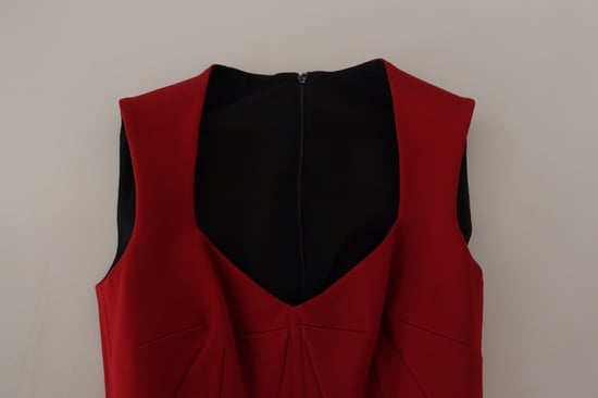 Dolce & Gabbana Rotes Sweetheart-Ausschnitt Bodycon Midi Damenkleid - Image 5