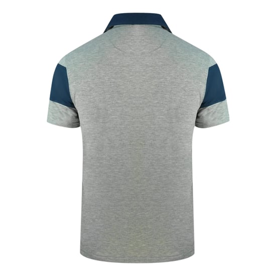 Aquascutum Farbe Block Aldis Wappen Brust Logo Grau Polo-Shirt - Image 2