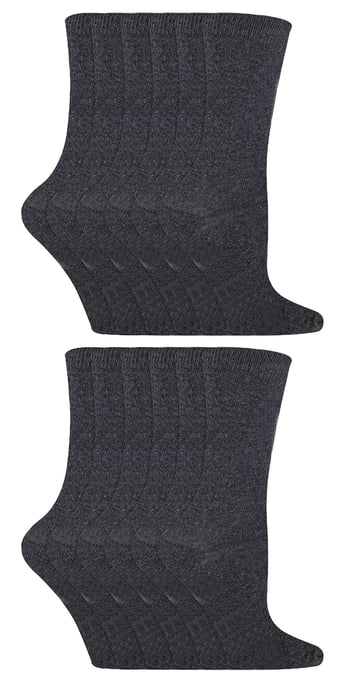 12 Paar Multipack Kinder Bambus Socken | Sock Snob | Childrens Plain Socks | Ideal Schule Socken für Sommer für Mädchen & Jungen - Grau - Image 1