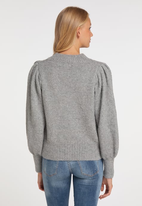 Mymo Strickjacke Damen grau melange - Image 4