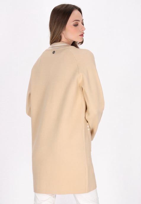 Dreimaster Cardigan Damen Beige Weiss Streifen - Image 5