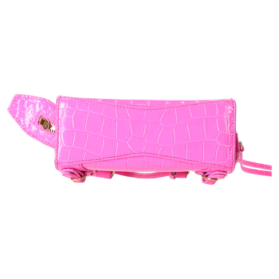 Balenciaga Nano Neo Classic City Krokodil-Prägung Schultertasche aus pinkfarbenem Leder - Image 5