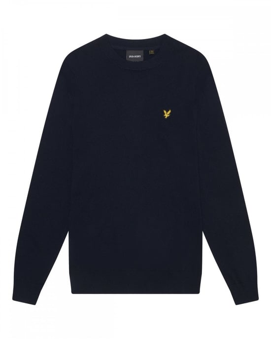 Lyle & Scott � Rundhalspullover aus Baumwollmerinowolle, Marineblau - Image 1