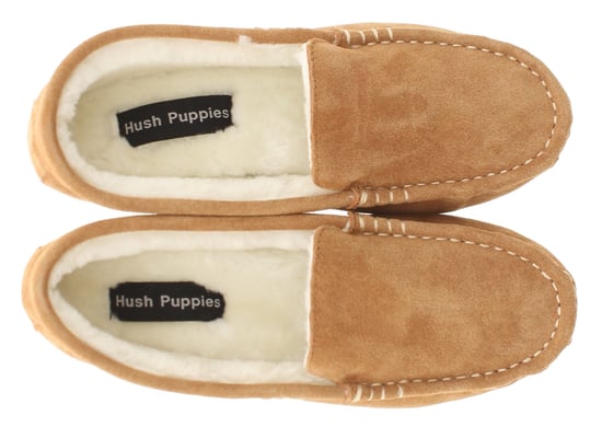 Hush Puppies Annie Mocassin Wildleder Damen Hausschuhe In Beige - Image 6