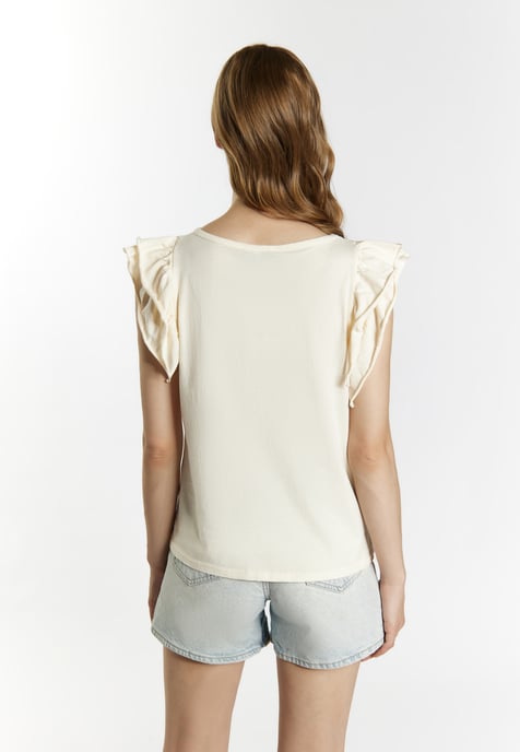 Dreimaster T-Shirt Damen Wollweiß - Image 4