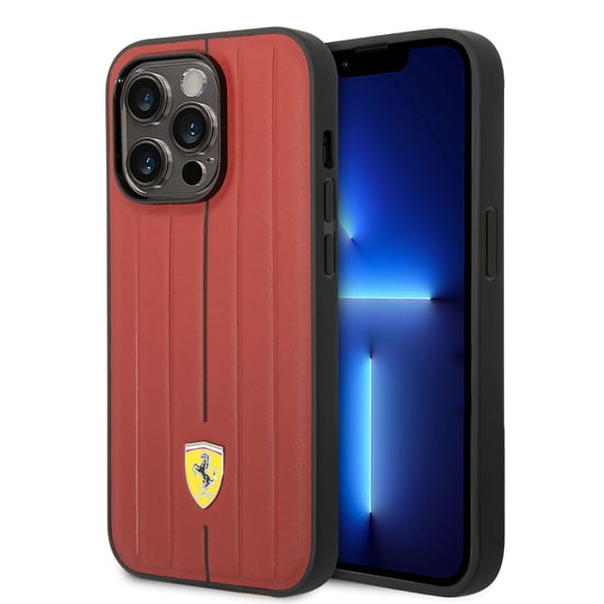 Ferrari iPhone 14 Logo Leather Phone Case