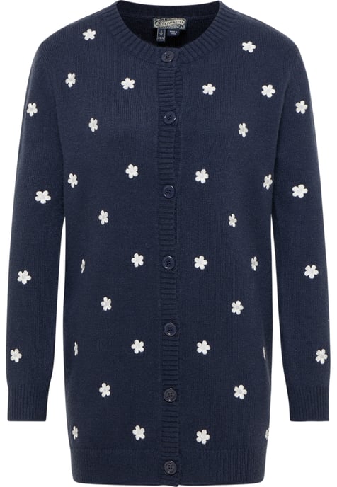 Dreimaster Strickjacke mit Stickerei Damen Marine - Image 1