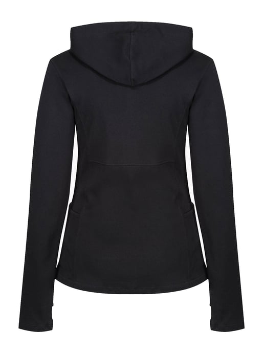 Luke 1977 Womens Barbell Workout Zip Hoodie in Black