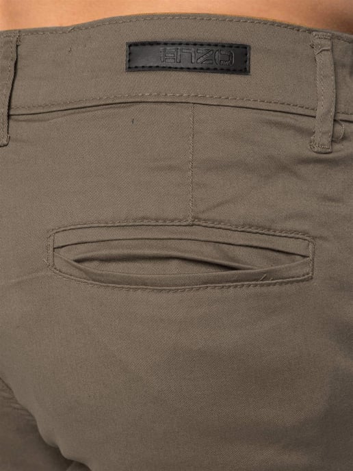 Enzo | Mens Slim Fit Stretch Chino Shorts - Beige