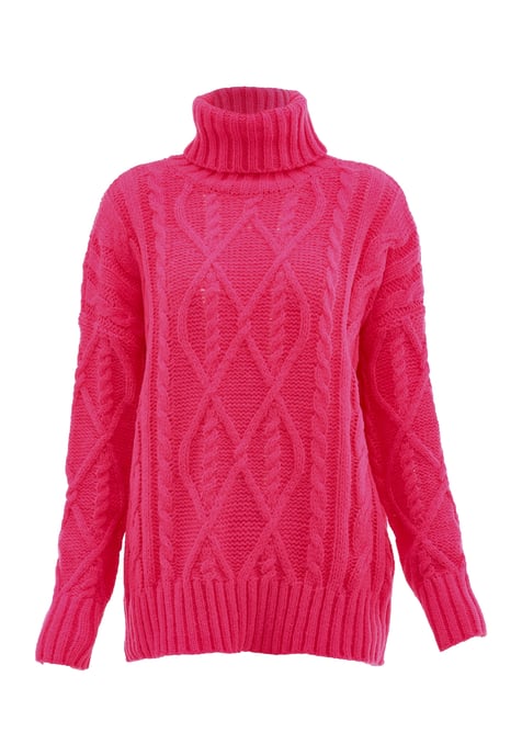 Mymo Rollkragenpullover Damen Rosa - Image 1