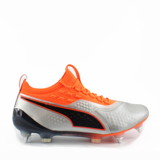 Puma One 1 Mx SG Silver Synthetic Mens Lace Up Football Boots 104737 01