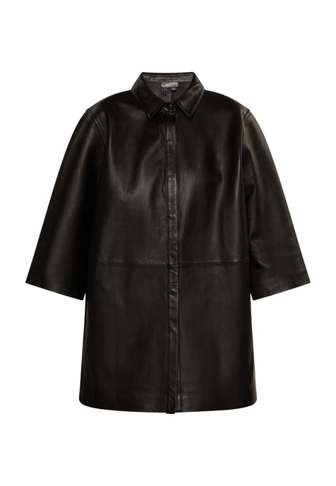 Dreimaster Lederhemd Damen schwarz - Image 1