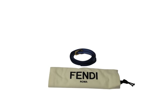 Fendi Buntstifte Wickelarmband aus blauer Leder - Image 4