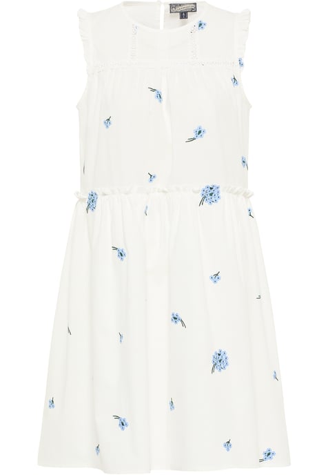 Dreimaster Midikleid Damen Wollweiss Blau - Image 1