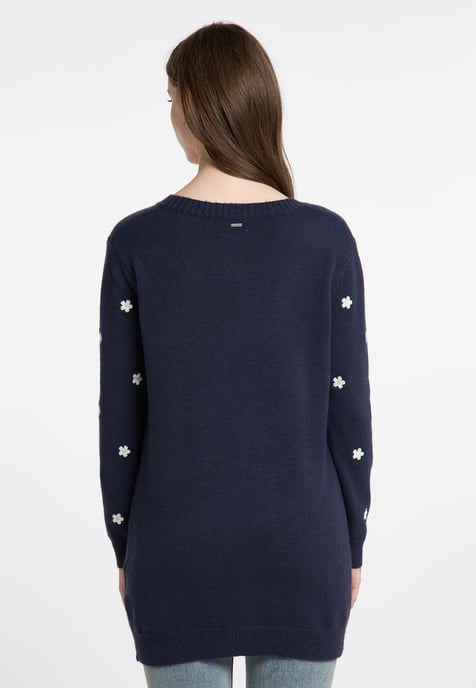 Dreimaster Strickjacke mit Stickerei Damen Marine - Image 4