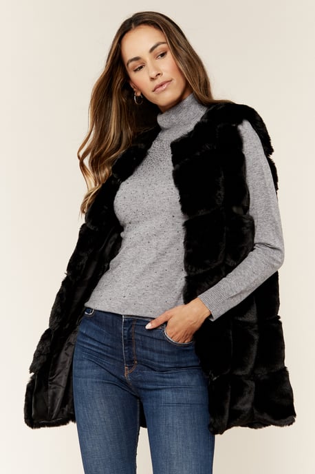 Box Cut Faux Fur Gilet Jacket