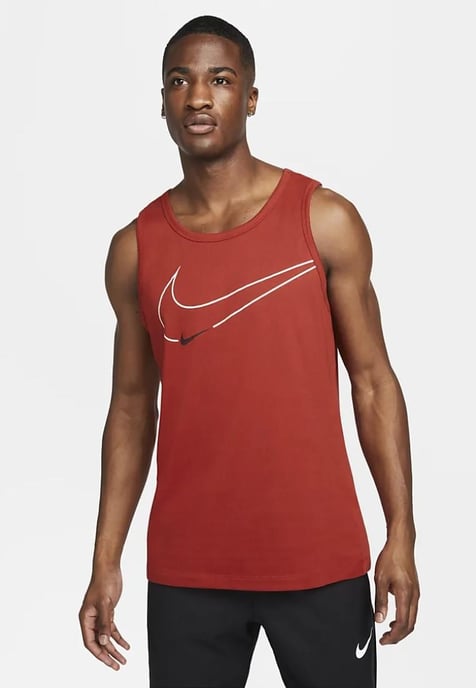 Nike Dri-FIT Herren Grafik-Trainings-Tank-Weste in Rot - Image 1