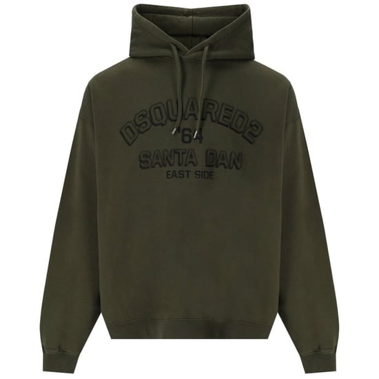 Dsquared2 Loose Fit Santa Dan Logo Green Hoodie