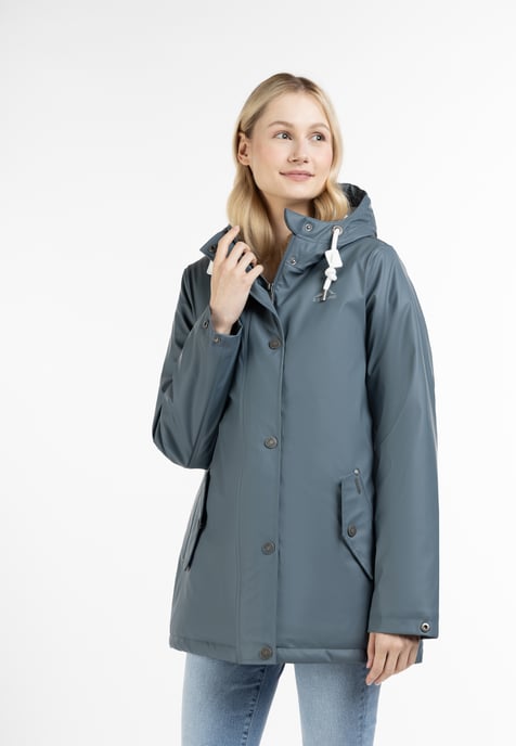 ICEBOUND Wattierte Regenjacke Damen Blaugrau - Image 3