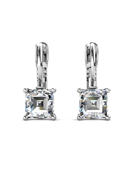 Parure et Coffret Square - Argenté et Cristal - Image 5