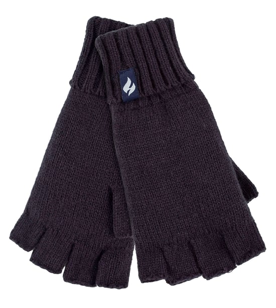 Solide gestrickte fingerlose Damenhandschuhe | WÄRMEHALTER | Marineblau - Image 1