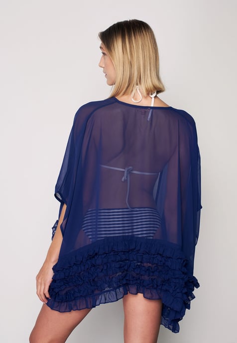 Herita Kimono mit Rüschen - Blau - Image 5