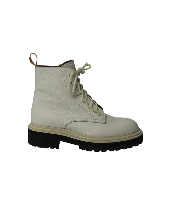 Proenza Schouler Lug-Sohle Kampfstiefel aus weißem Kalbsleder - Image 1