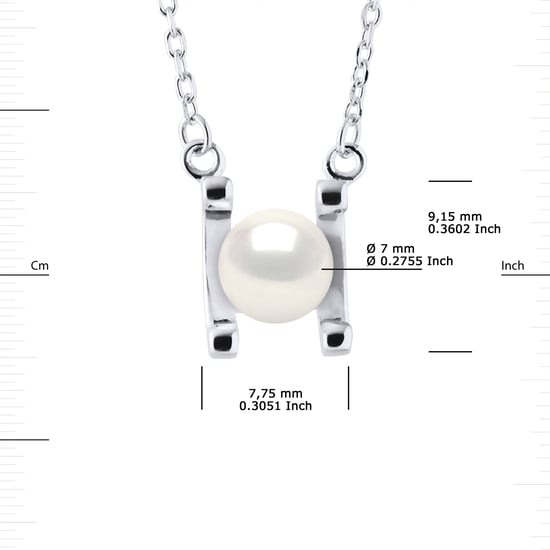 SYMBOL Necklace Freshwater Pearl 7-8mm White 925