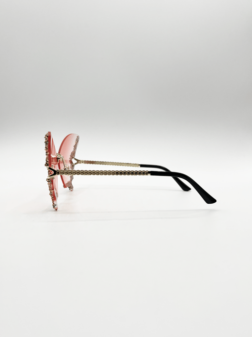 Butterfly Lens with Crystal Detail in Gradient Pink - Image 3