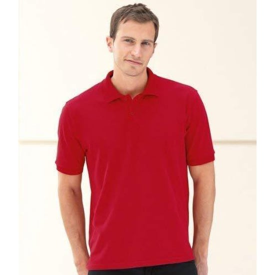 Russell Herren 100% Baumwolle Kurzarm-Poloshirt (Klassisch Rot) - Image 6