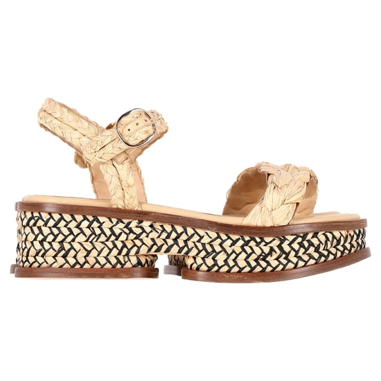 Gabriela Hearst + Clergerie Michael Plattform-Sandalen aus beigem Raffia - Image 1