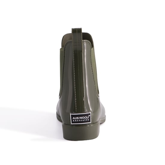 Aus Wooli Australia Womens Rainboots With Sheepskin Insole Included OLIVE