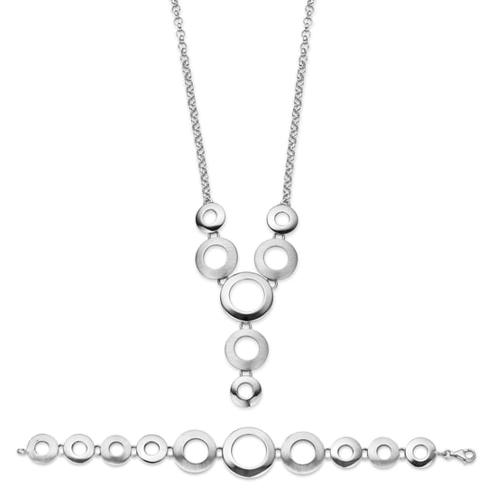 Orphelia Women's 925 Sterling Silver Set: Chain + Bracelet - Silver SET-019
