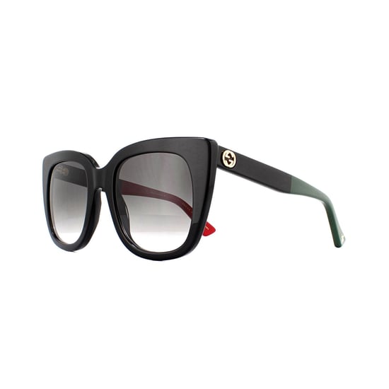 Gucci Katzenaugen Damen Schwarz mit Rot und Grün braunem Farbverlauf Sonnenbrille GG0163SN - Image 2